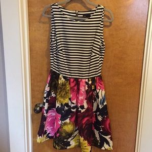 Striped and Floral Dress by Just Taylor Size 8